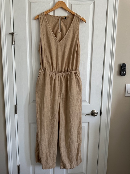 Universal Thread Pants - Sleeveless Universal Thread V-Neck Wide-Leg Jumpsuit in Tan